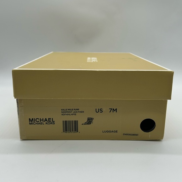 Michael Kors Halle Mule Pumps | Serpent Leather Snake Print Heels | Size 7M NIB - Picture 13 of 13